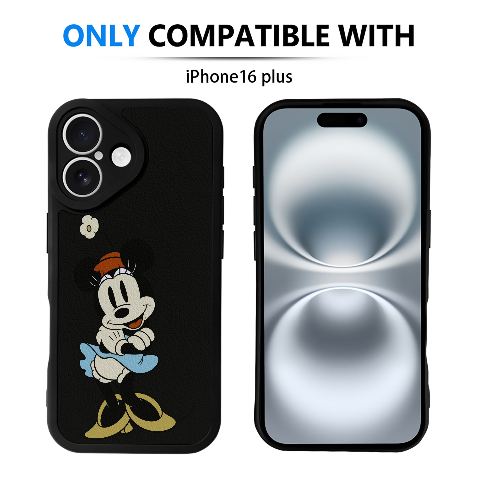 （画像用） ミッキーマウス Mickey Mouse 【iPhone 16シリーズ対応】シリコンスマホケース（レザー調） 材質：シリコン